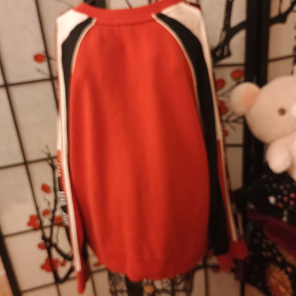 PINK Victoria's Secret Red and Black Crew Neck Sweater L - Picture 2 of 6